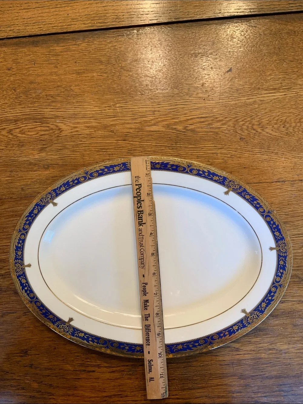 Nikita Translucent Embassy Porcelain Oval Serving Platter Gold Trim